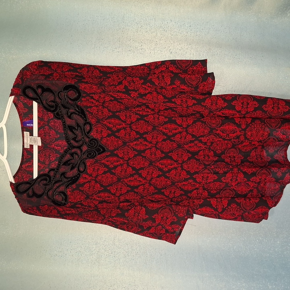 Catherines Red and Black Blouse